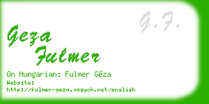 geza fulmer business card