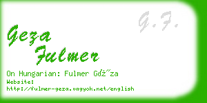 geza fulmer business card